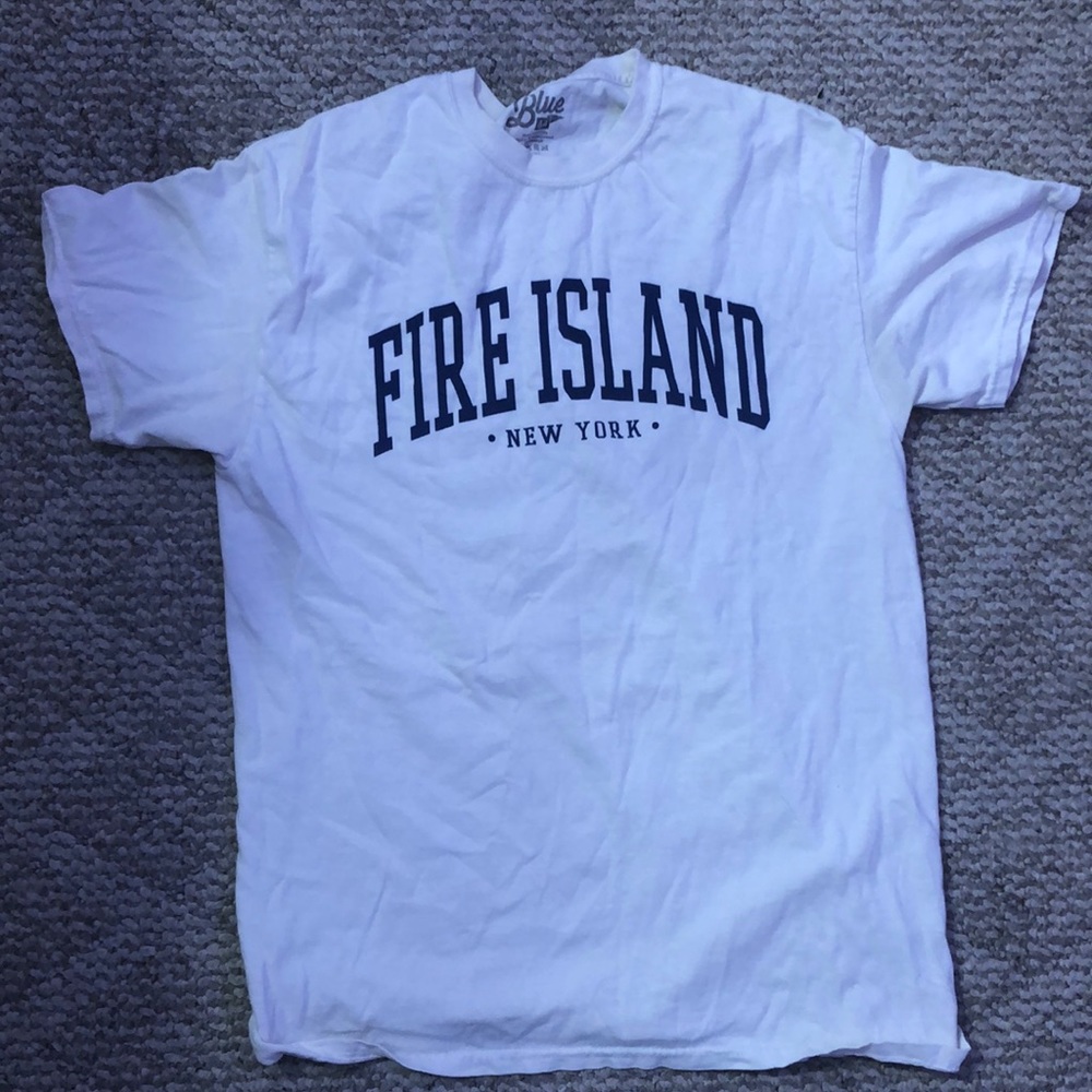 white Fire Island tshirt size M